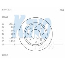BR-4204 KAVO PARTS Тормозной диск