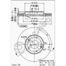 09.8519.10 BREMBO Тормозной диск