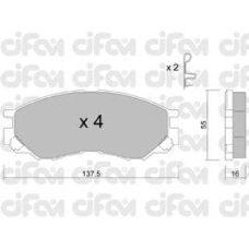 822-401-0 CIFAM Комплект тормозных колодок, дисковый тормоз