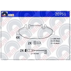 20751 GALFER Комплект тормозных колодок, дисковый тормоз