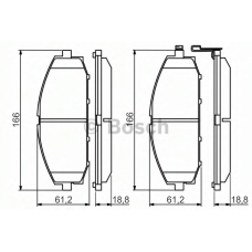 0 986 494 560 BOSCH Комплект тормозных колодок, дисковый тормоз
