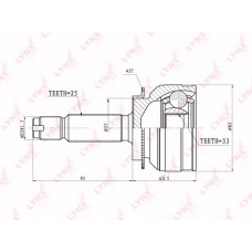 CO3640A LYNX Co-3640a шрус наружный mitsubishi outlander / airtrek (cu2w) 2wd 03-07