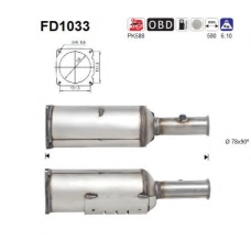 FD1033 AS Сажевый / частичный фильтр, система выхлопа ОГ