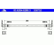 83.6204-0280.3 ATE Тормозной шланг