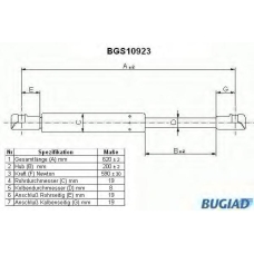 BGS10923 BUGIAD Газовая пружина, крышка багажник