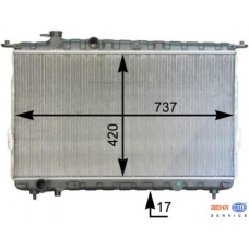 8MK 376 762-481 HELLA Радиатор, охлаждение двигателя