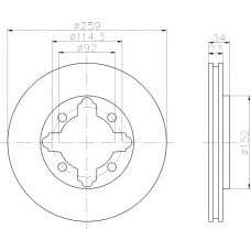 8DD 355 105-291 HELLA PAGID Тормозной диск