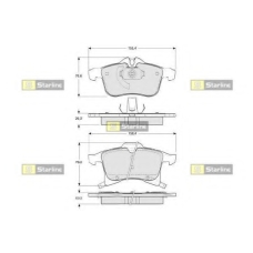 BD S344P STARLINE Комплект тормозных колодок, дисковый тормоз