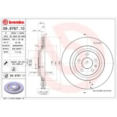 09.9767.11 BREMBO Тормозной диск