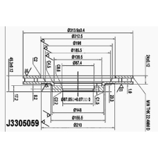 J3305059 NIPPARTS Тормозной диск