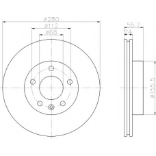 8DD 355 105-581 HELLA Тормозной диск