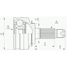 CVJ5517.10 OPEN PARTS Шарнирный комплект, приводной вал