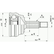 CVJ5005.10 OPEN PARTS Шарнирный комплект, приводной вал