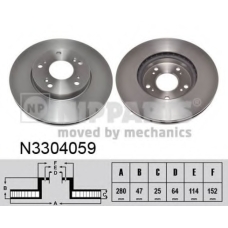 N3304059 NIPPARTS Тормозной диск
