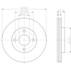 8DD 355 103-431 HELLA Тормозной диск
